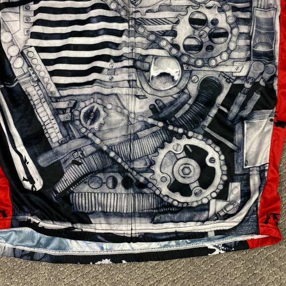 Primal Cycling Jersey Men's Mens 3XL Crankin' Stein Frankenstein Gears Half Man - Picture 3 of 9